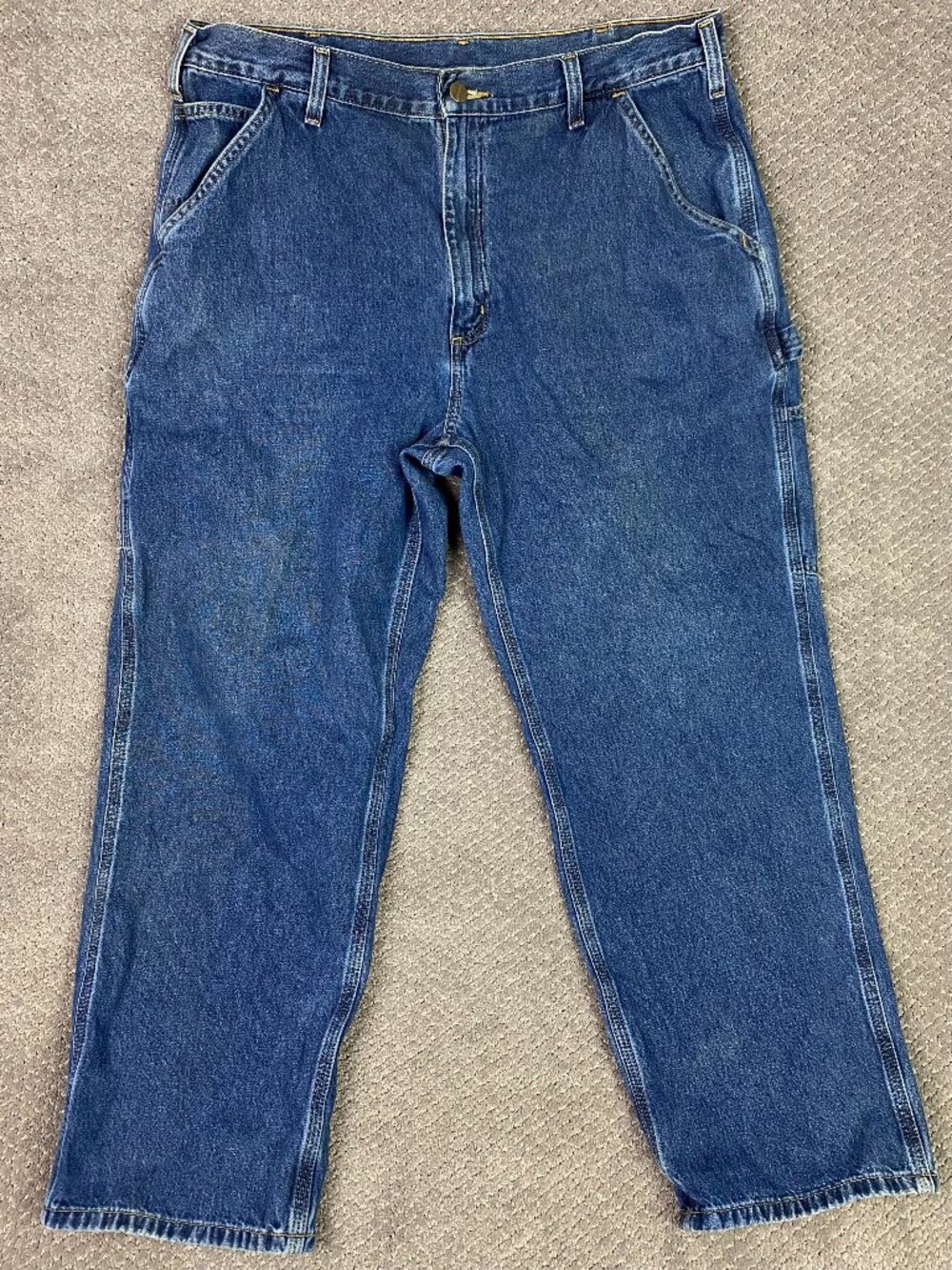 Carhartt Dungaree Fit Carpenter Jeans Men's Carpenter 38 x 30 Blue Work B13 DPS